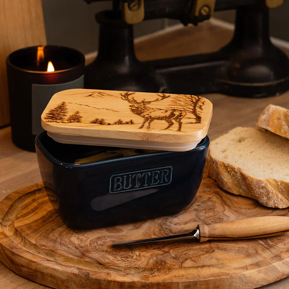 Blue Butter Dish – Scenic Stag