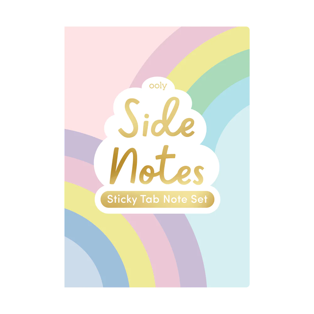 Side Notes Sticky Tab Note Pad - Pastel Rainbows