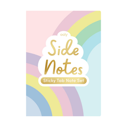 Side Notes Sticky Tab Note Pad - Pastel Rainbows