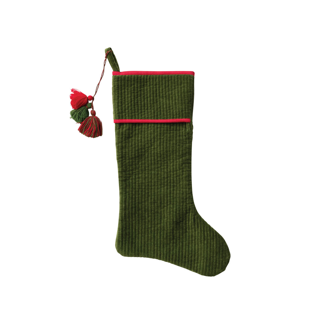 Green Velvet Quilted Stocking