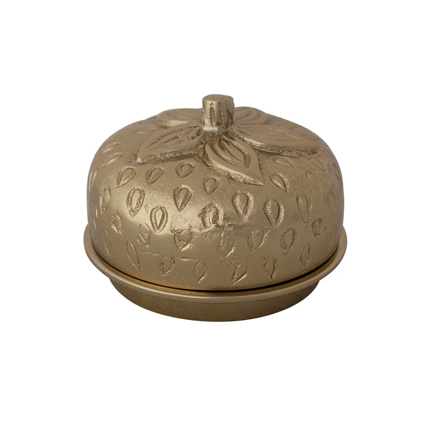 Gold Strawberry Butter Dish