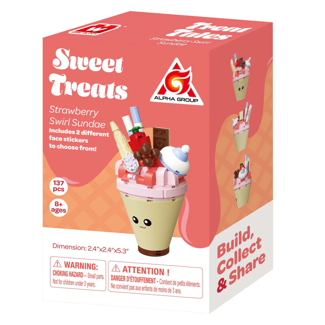 Strawberry Swirl Sundae Building Set