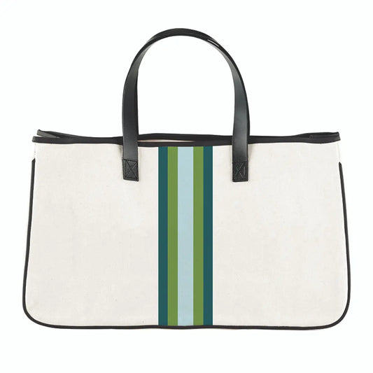 Racer Stripe Canvas Tote