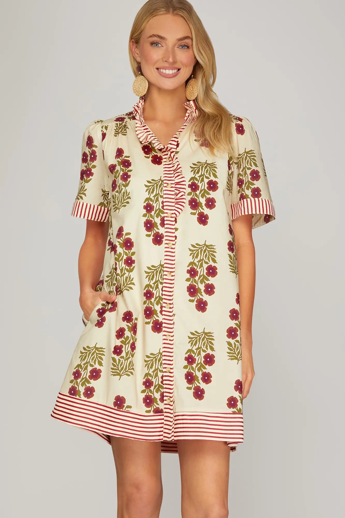 Stripe and Floral Dress