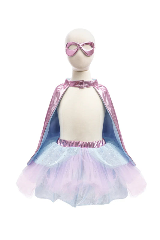 Super-Duper Tutu/Cape/Mask Rose Gold/Lilac Size 4-6