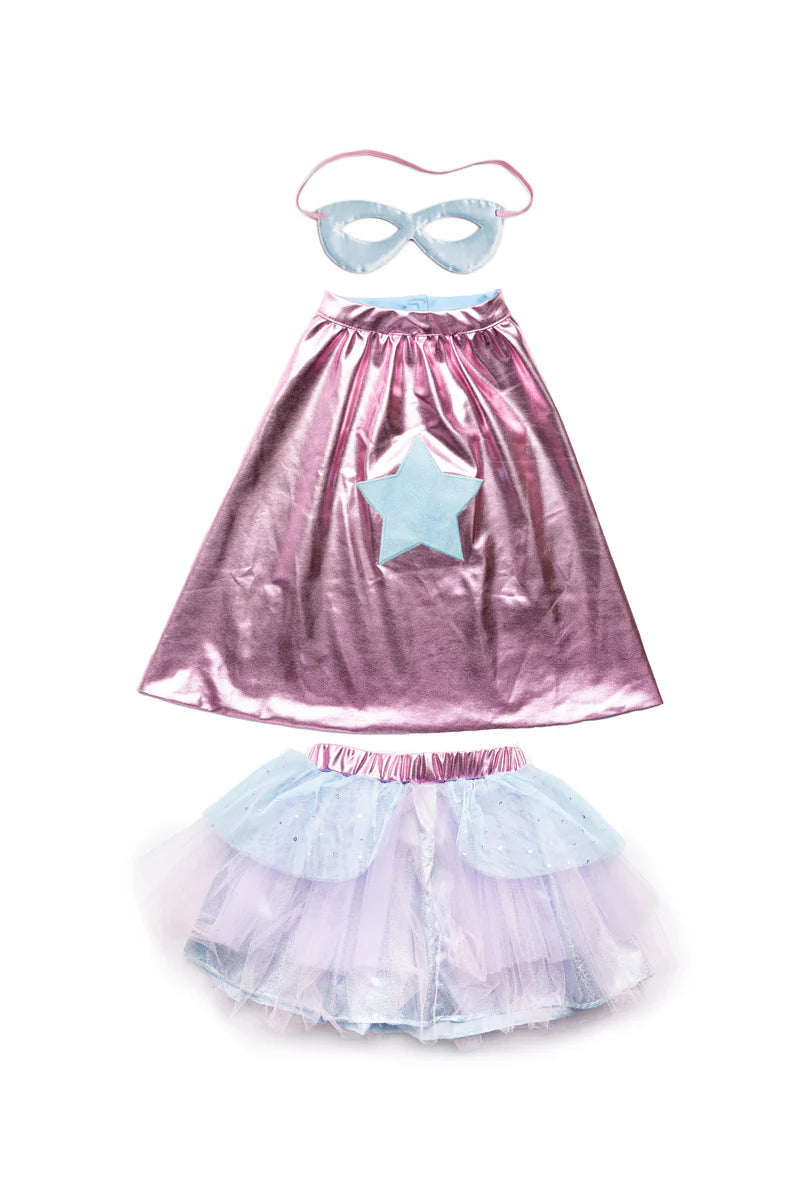 Super-Duper Tutu/Cape/Mask Rose Gold/Lilac Size 4-6