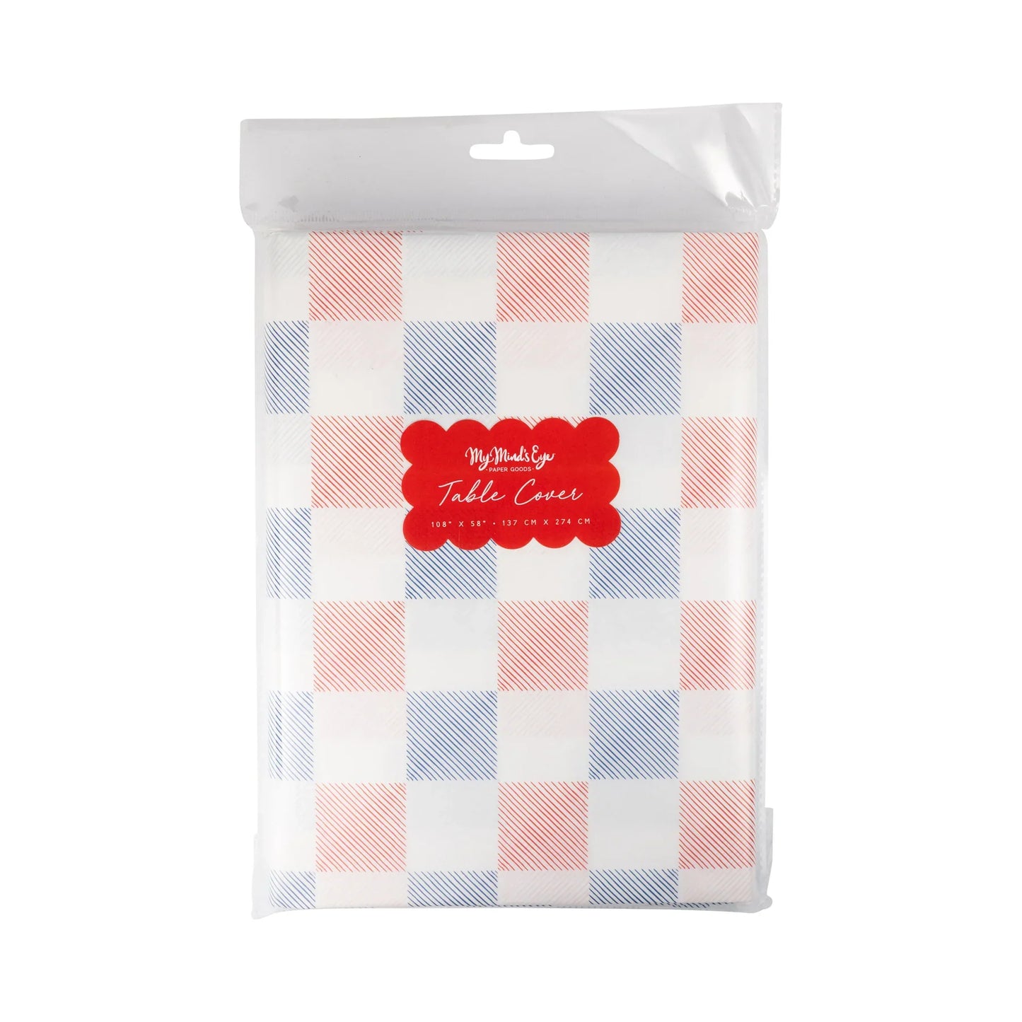 Patriotic Check Paper Table Cover