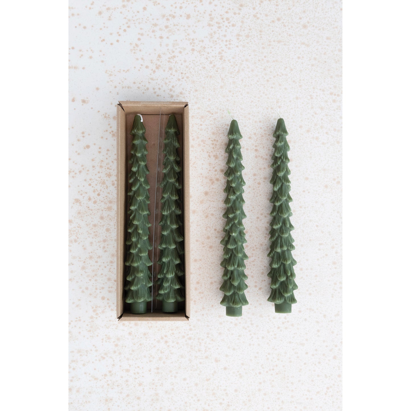 Green Tree Taper Candles