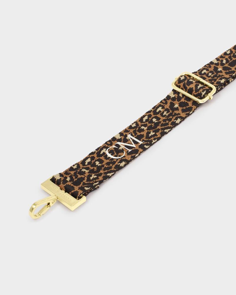 Canvas Bag Strap - Taupe Camel Leopard