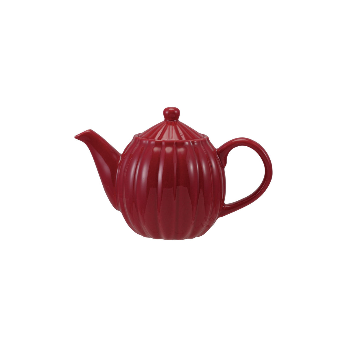 Red Ribbed Teapot