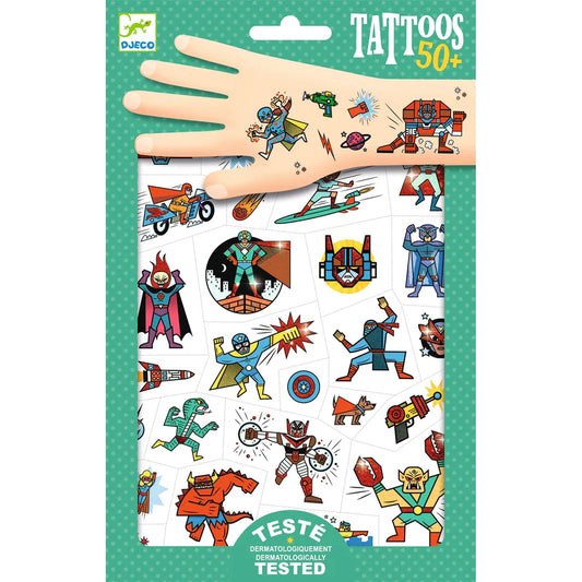 Heroes vs Villains Temporary Tattoos