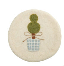 Felted Wool Trivet - Topiary