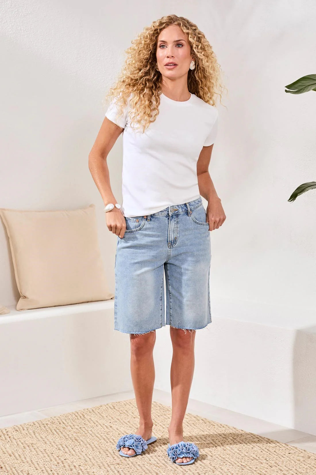 Brooke Wide Denim Shorts