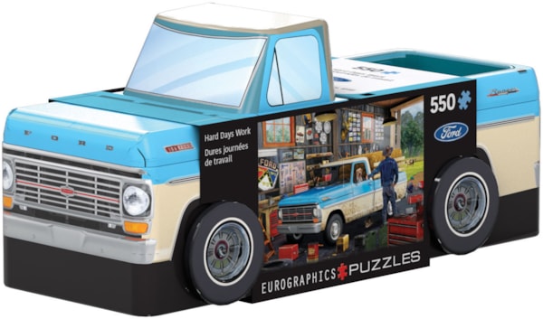 Hard Days Work Pickup Truck Puzzle Tin