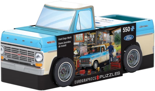 Hard Days Work Pickup Truck Puzzle Tin
