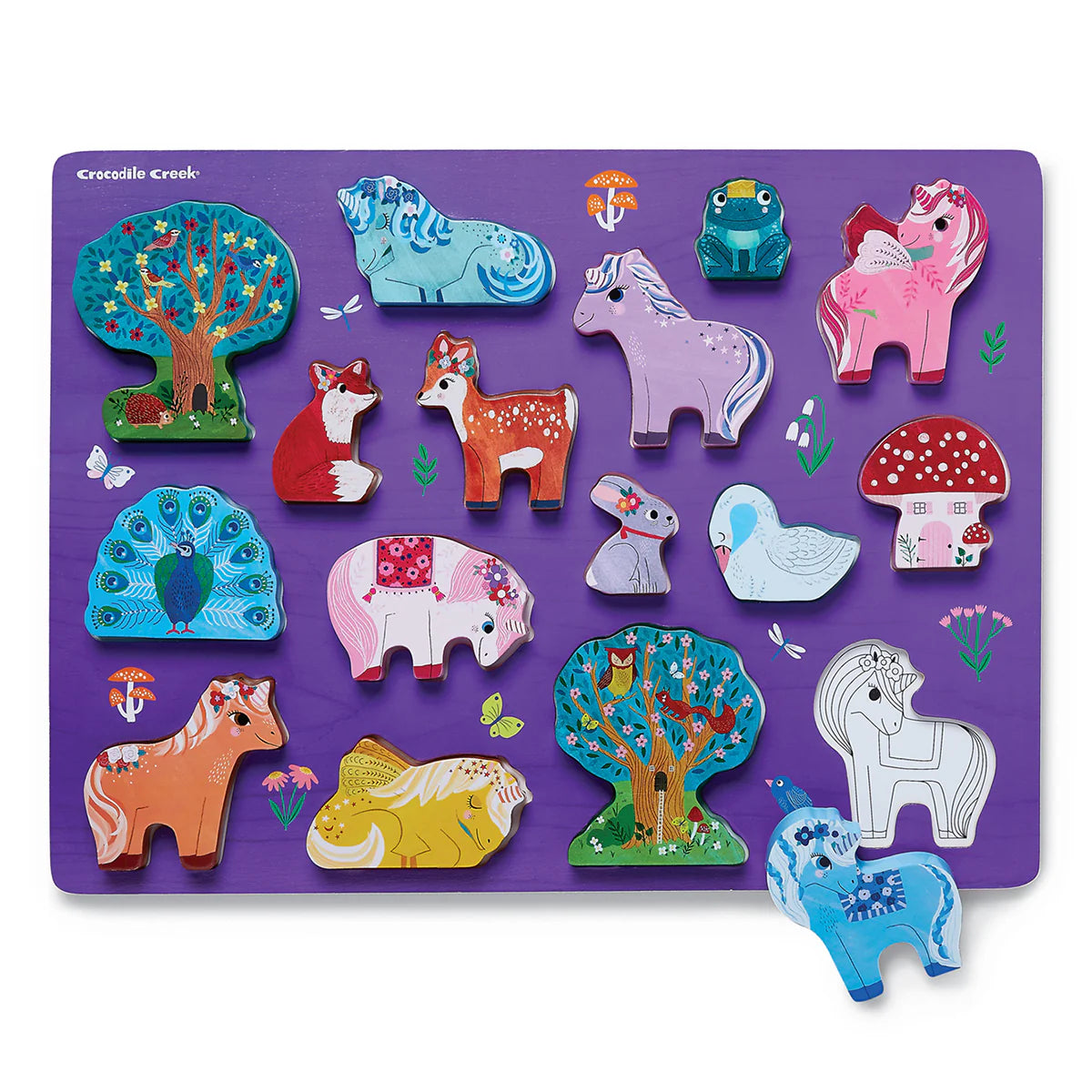 Unicorn Garden Wood Puzzle