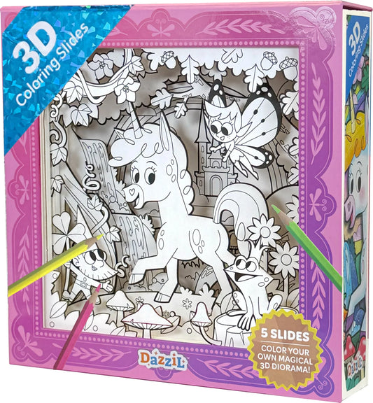 3D Coloring Slide - Unicorn