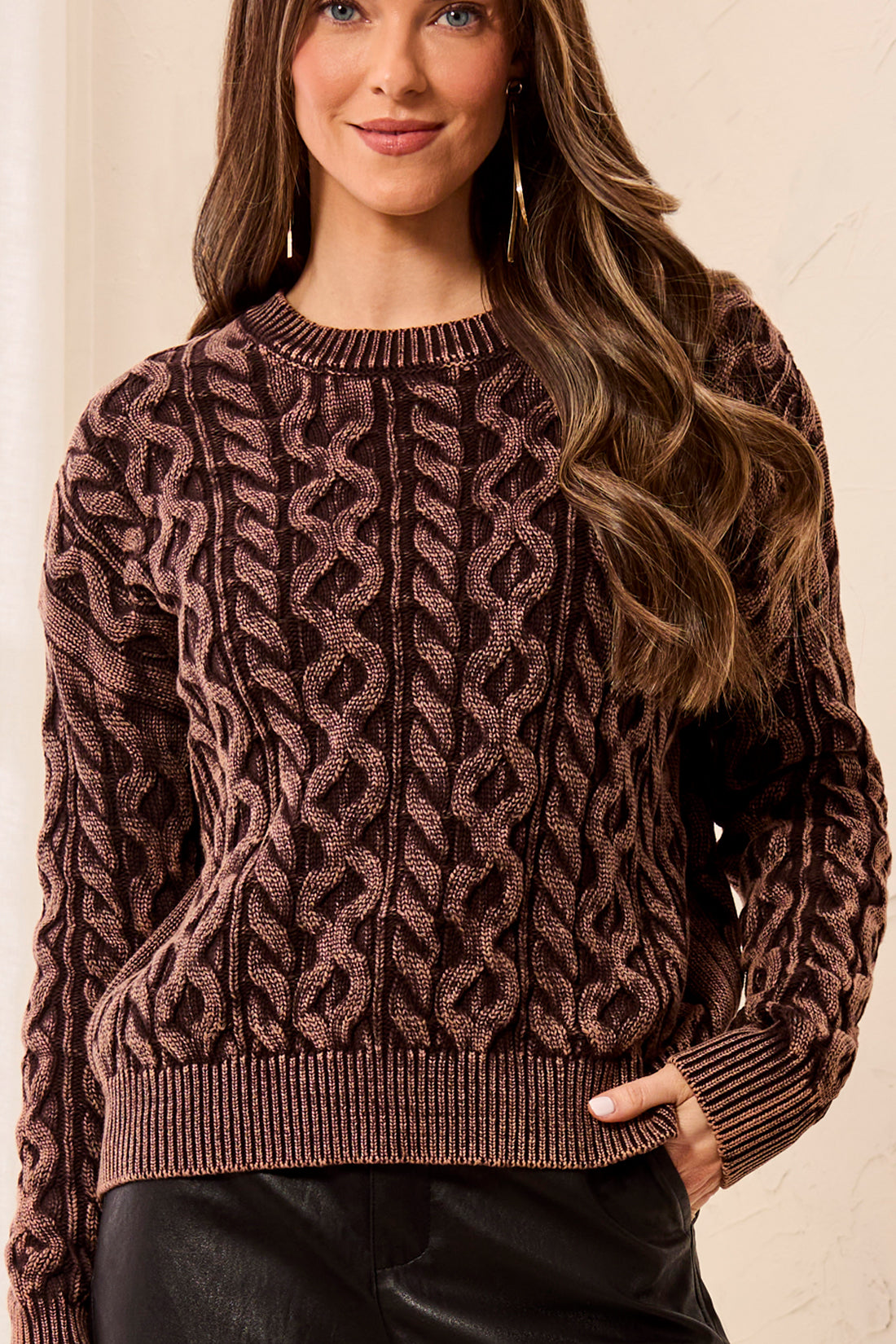 Saddlebrown Crewneck Sweater