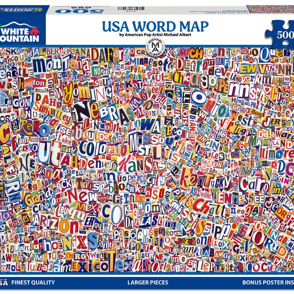 USA Word Map Puzzle