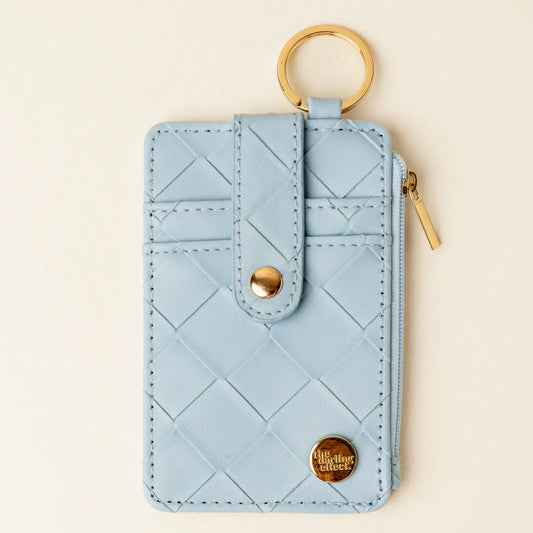 Woven Keychain Wallet - Light Blue