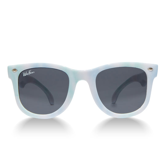 WeeFarers Sunglasses Tie Dye Blue-Green with Gray Lens