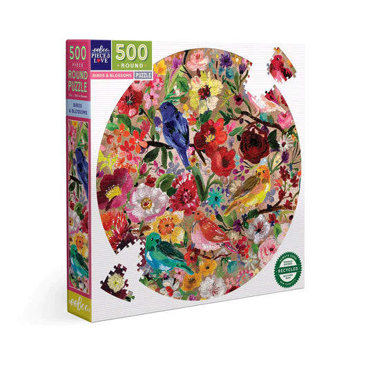 Birds & Blossoms 500 Piece Round Puzzle